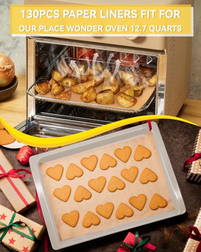 130PCS Disposable Parchment Paper Liners for Air Fryers - Fits Our Place Wonder Oven 12.7 Quarts