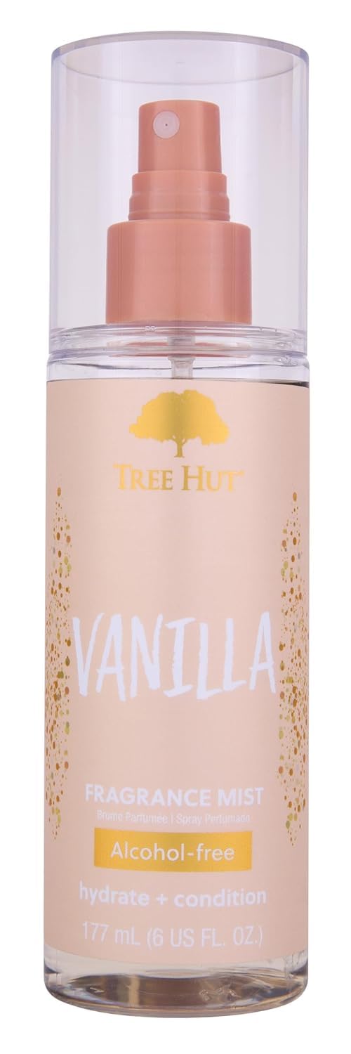 Tree Hut Vanilla Hair & Body Mist - Hydrating Alcohol-Free Spray with Vanilla, Sandalwood & Coconut | 6 Fl Oz