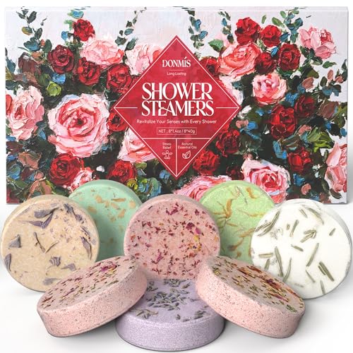 DONMIS Shower Steamers Aromatherapy 8-Pack – Long-Lasting Essential Oils