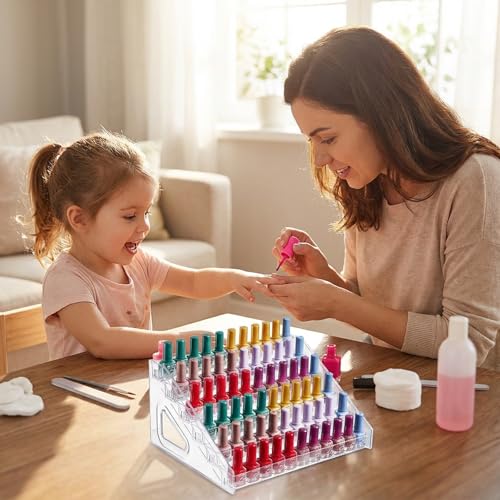 6 Tier Acrylic Nail Polish Organizer Holder Rack – Clear Display Stand for Bottles, Essential Oils, Makeup