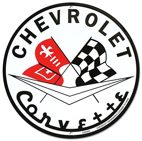 Corvette Nostalgia Sign - 12" Embossed Aluminum Parking Sign
