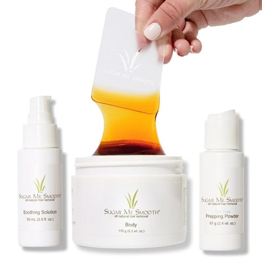 Sugar Me Smooth Body Sugar Wax Kit – Gentle On Skin And Less Painful Hair Removal In A Simple System, No Strips, No Heat, Water Soluble All-Natural Solution For All Skin & Hair Types