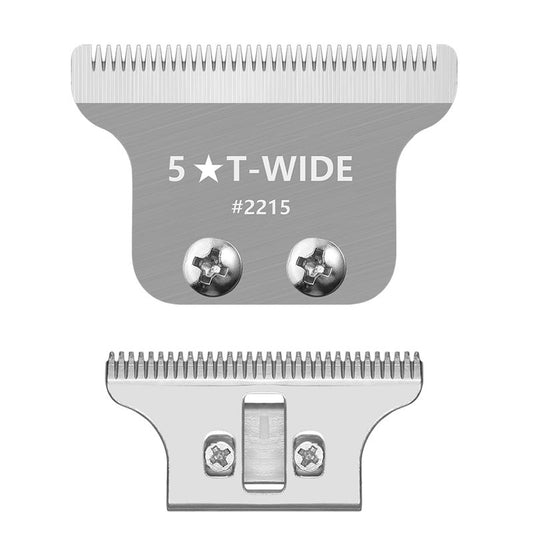 2215 Replacement T Wide Blades for Wahl 5 Star Detailer Li Trimmer 8081 and 8171 - Adjustable Stainless-steel Zero-Gap Trimmer Blade, Silver