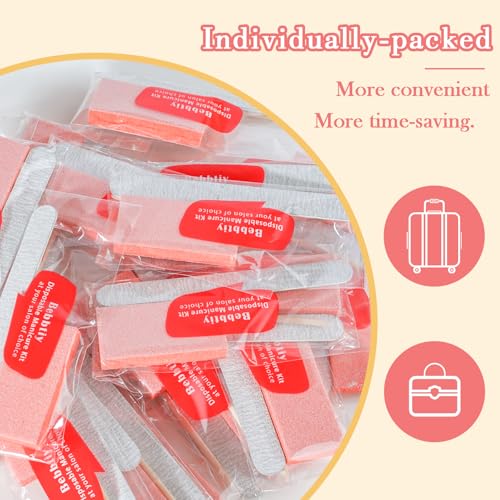 Bebbtiy 3-in-1 Disposable Manicure Kit - 50 Pack Nail File & Buffer Set