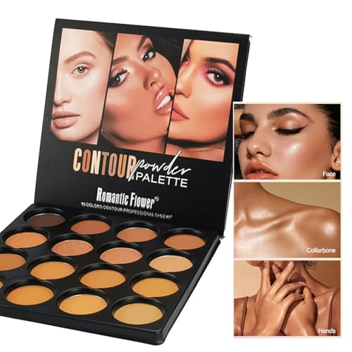 Joyeee 16-Color Concealer & Contouring Palette with Brush, Vegan Makeup