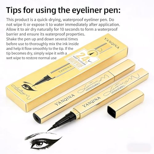 Waterproof Liquid Eyeliner - Smudge-Proof & Long-Lasting Black Eyeliner
