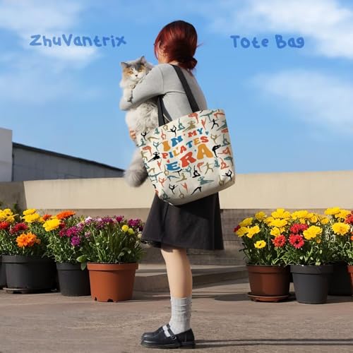 In My Pilates Era Tote Bag - Stylish Reusable Grocery Handbag