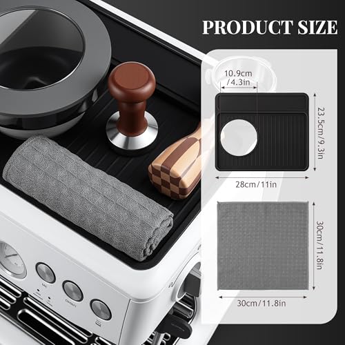 Espresso Machine Tamping Mat with Microfiber Cloth for Breville 870/880