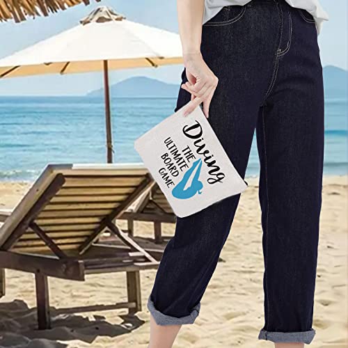 LEVLO Diving The Ultimate Makeup Bag - Cotton Canvas Zipper Pouch