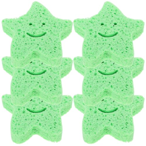 6-Pack Star Shaped Bath Sponge - Exfoliating Body Scrubber
