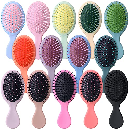 Sawysine 14-Piece Mini Detangler Hair Brush Set with Gentle Bristles, Classic Colors