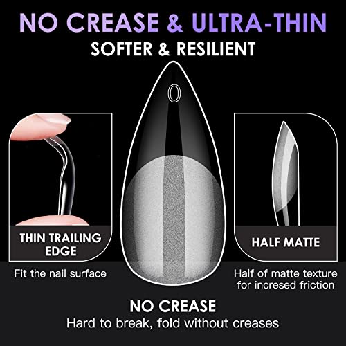 Medium Stiletto Gel Nail Tips - 120 PCS Full Cover Matte