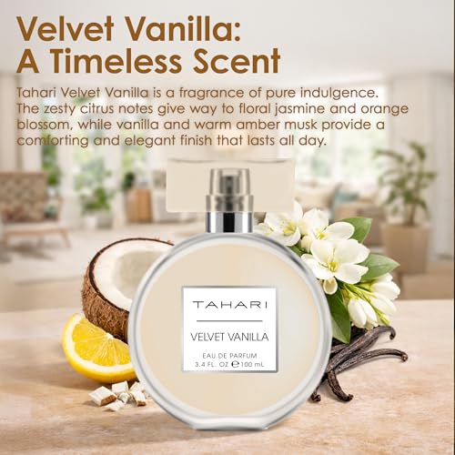 TAHARI Velvet Vanilla Eau de Parfum for Women, Floral Fruity Scent, 100ml