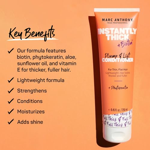 Marc Anthony Instantly Thick Biotin Conditioner - Volumizing & Moisturizing for Fine Hair, 8.45 oz