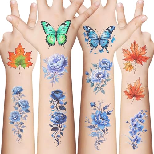 96PCS Flower Temporary Tattoos - Waterproof Stickers for Body Art