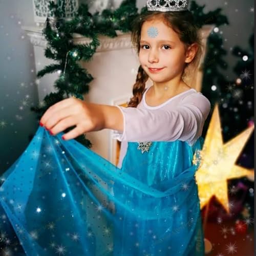 ASVNRES Glitter Snowflake Temporary Tattoos 120PCS - 5 Sheets Winter Snowflake Stickers for Face & Body, Kids & Adults, Festive Party Favors