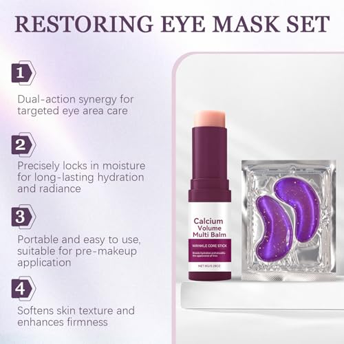 JIAOYANG 2-Step Calcium Balm Stick & Hydrogel Under Eye Patches Set