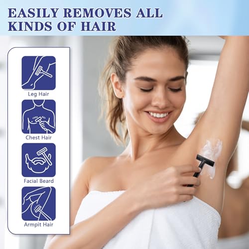 NICEMOVIC 60 Pack Disposable Twin Blade Razors for Men & Women - Travel & Hotel Use