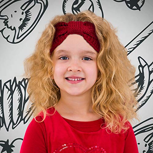 Whaline 6-Piece Knit Winter Ear Warmers Headbands with Bow Knot - Yellow & Grey
