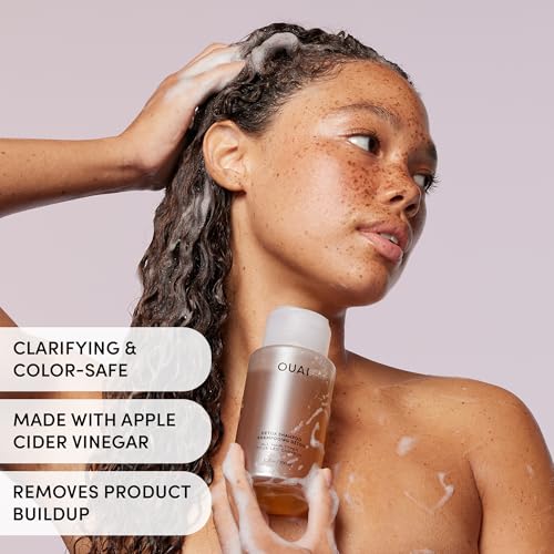 OUAI Detox Shampoo & Bond Repair Balm Set - Full Size Clarifying Shampoo + In-Shower Bond Repair Hair Mask Duo - Wash Day Reset Kit for Build Up, Dry & Damaged Hair - Sulfate-Free, Color Safe