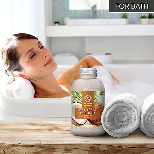 AROMATIKA Coconut Sea Salt Bath Soak - 21.16 oz Natural Mineral Bath Salts