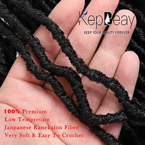 24 Inch Soft Locs Crochet Hair - 6 Packs Pre-Looped Natural Black
