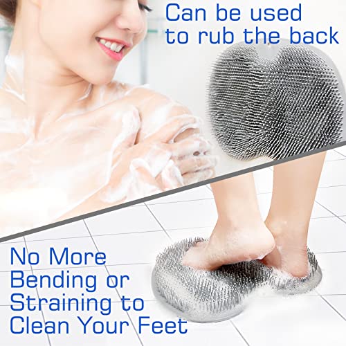 SZZYXD Shower Foot Scrubber Mat - Exfoliating Back Washer with Suction Cups
