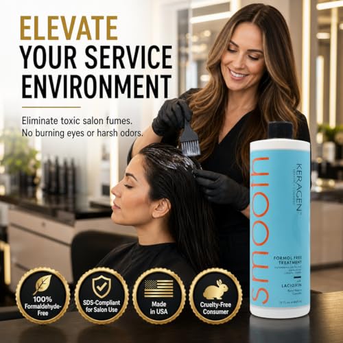 Keragen Brazilian Keratin Smoothing Treatment | Formaldehyde-Free Blowout for Frizzy, Dry, or Damaged Hair | Smooth, Silky Results | Fine to Medium Hair | 16 Oz