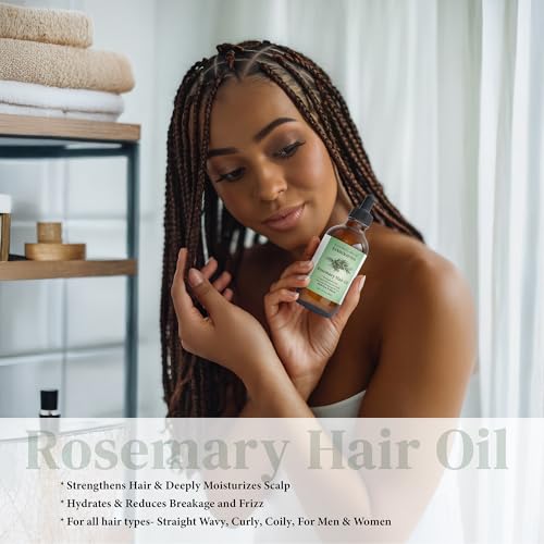 Natural Rosemary Hair & Scalp Oil - Nourishes, Strengthens & Moisturizes - 4oz - All Hair Types
