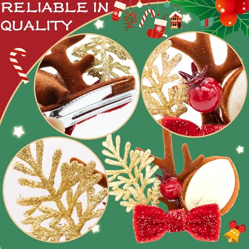 Christmas Hair Accessories Set 11pc – Snowflake Plaid Scrunchies & Clips for Girls