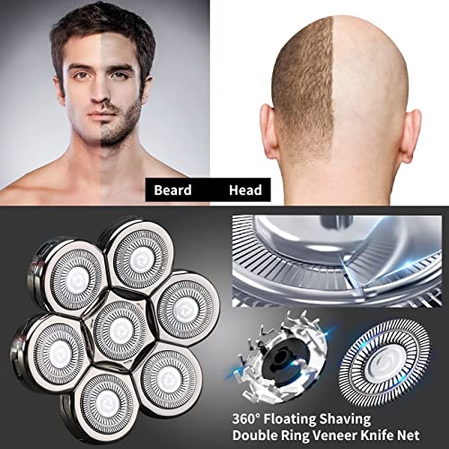 7D Universal Replacement Shaving Head for Electric Bald Razors - Silver