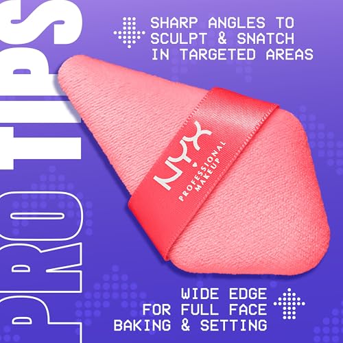 NYX Wonder Setting Powder Puff Applicator - Soft Triangle for Baking & Brightening