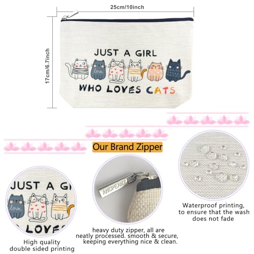 Cat Lover Makeup Bag - Cute Cosmetic Pouch for Women & Teens