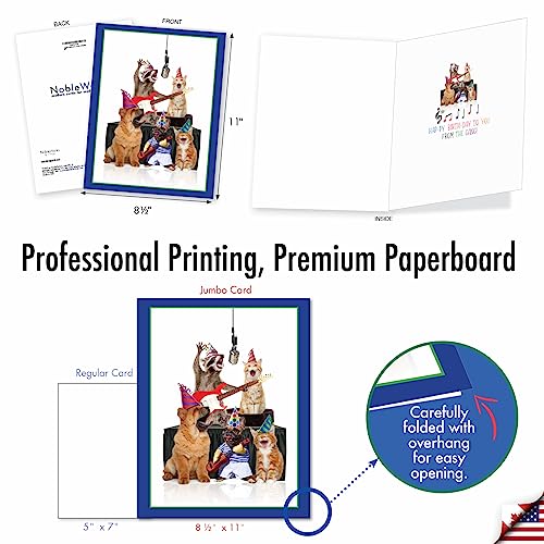 NobleWorks Jumbo Happy Birthday Card with Animal Band Design