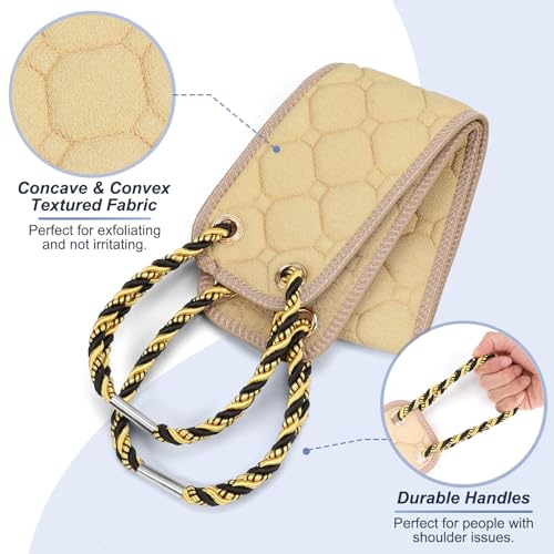 Eaxun 38.5 Inch Exfoliating Back Scrubber with Dual Handles