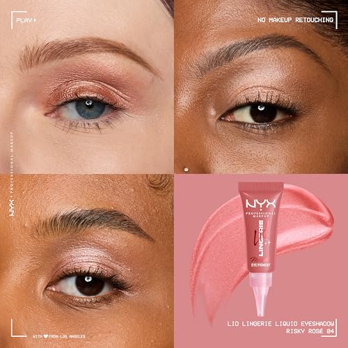NYX Professional Makeup Lid Lingerie Cream Eyeshadow Risky Rosé 0.2 fl oz — Long-Lasting, Transfer-Proof, Silky Formula