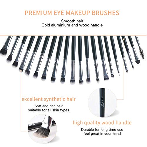 MSQ 20-Piece Pro Eyeshadow Brush Set for Eye Makeup