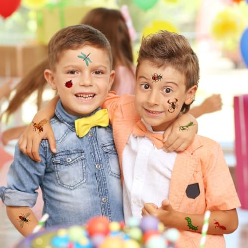 72 Pcs Insect Temporary Tattoos Set for Kids - Waterproof Bug Designs