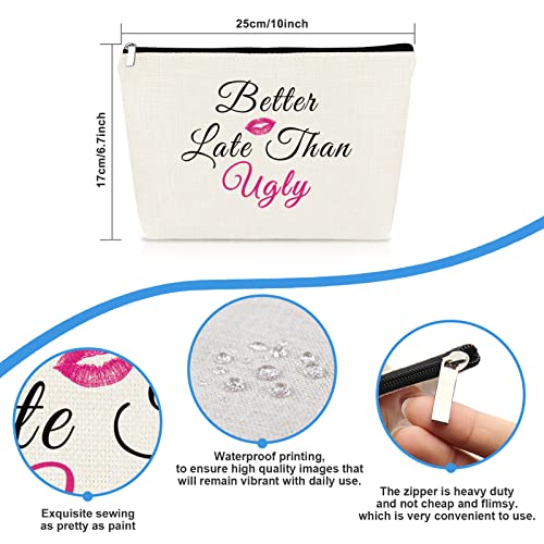 Mikela 360_NO2 Funny Female Makeup Bag with Coworker & Friend Quotes - Travel Toiletry Organizer for Women
