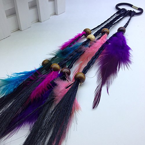 4PCS Handmade Boho Feather Hair Bands - Stylish Hair Accessories