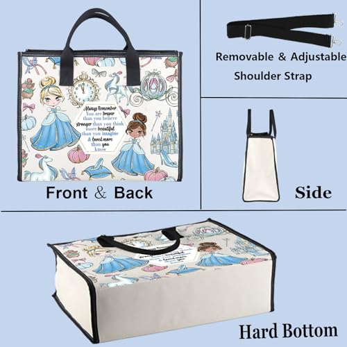 Magical Princess Canvas Makeup Bag - Waterproof Cosmetic Travel Organizer