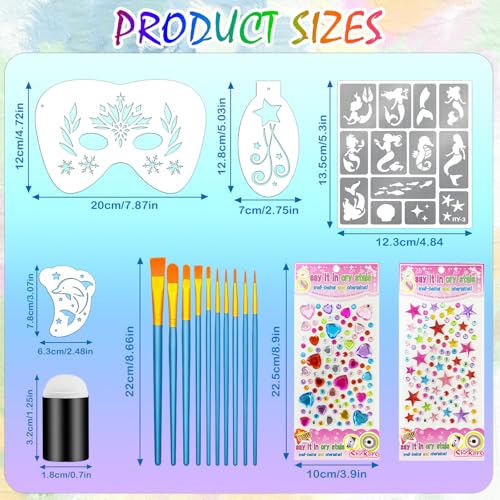 Yazhiji Complete Face Paint Stencil Kit - 58PCS for Makeup Fun