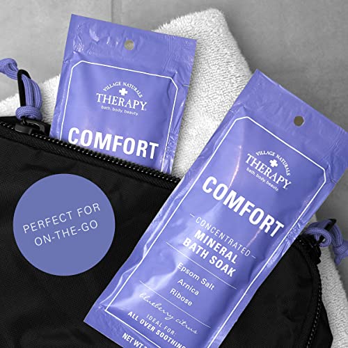 Village Naturals Therapy Comfort Concentrated Mineral Bath Soak Blueberry Citrus 2 oz (Pack of 12)
