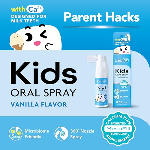 LAB52 Kids Oral Spray Fluoride-Free Vanilla Dental Support for Children
