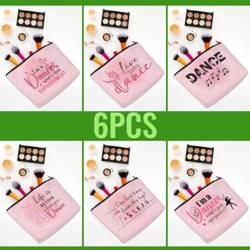 Multicolor 6 Pcs Dance Makeup Bag - Dancer Gifts Cosmetic Organizer