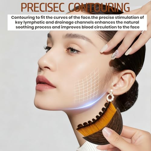 NOVWEE 2pcs Lymphatic Contour Face Brush — Dry Brushing Massager for Jawline & Puffiness
