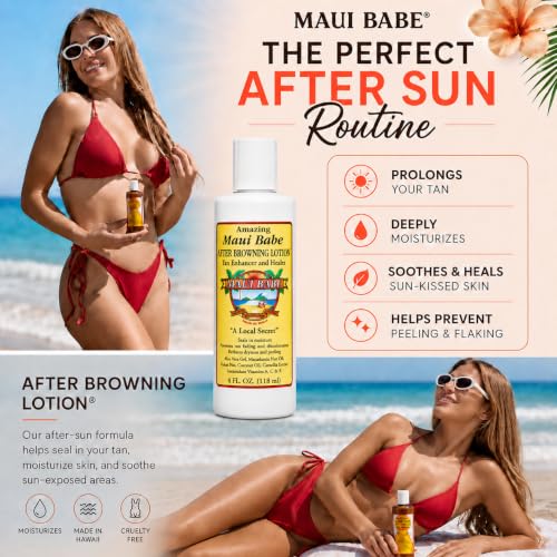 Maui Babe After Browning Lotion - Tan Enhancer & Moisturizer, 4 Fl Oz