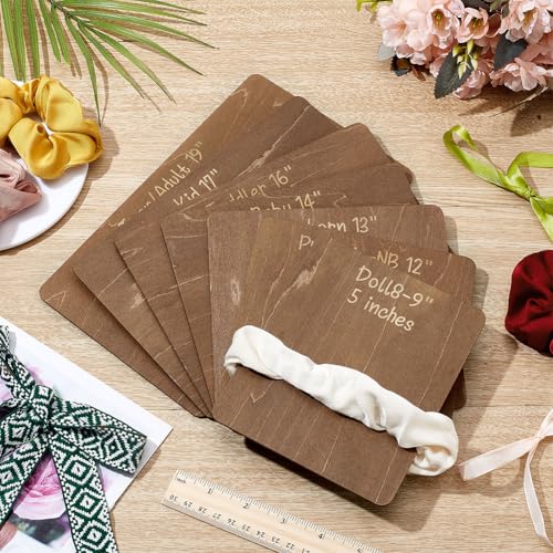 7 Pack Wooden Head Band & Hair Bow Size Measuring Boards for DIY Crafts