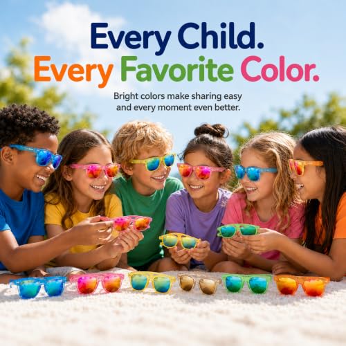 18 Pack Kids Sunglasses with UV400 Protection for Ages 3-8