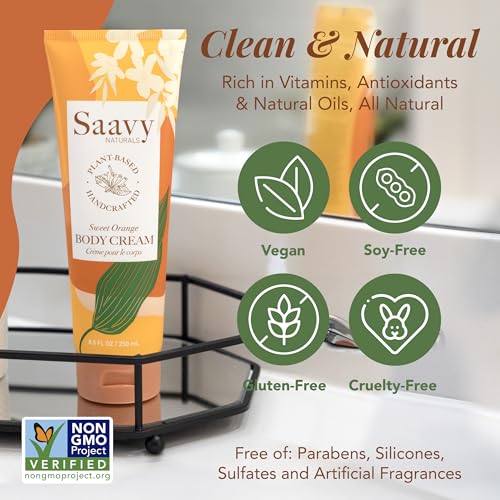 Saavy Naturals Deeply Hydrating Body Cream - Shea Butter & Sweet Orange